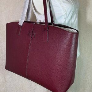 Large-  Brand New Leather Tote  Burgundy Color- with tags, includes dust bag.
